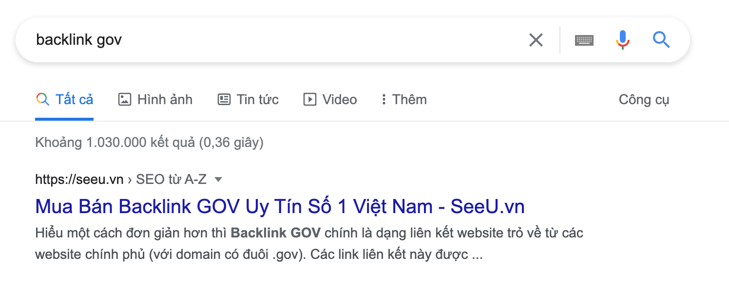 Dịch vụ backlink GOV số 1 tại SeeU