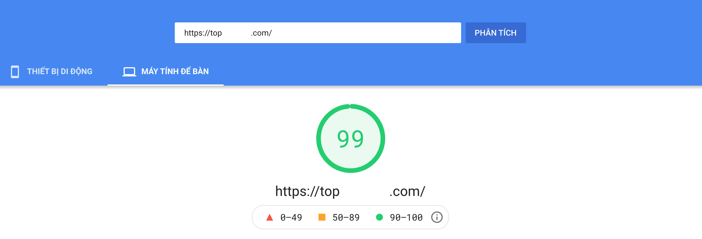 Dịch vụ tối ưu tốc độ website (Google PageSpeed Insights) của SeeU.vn cam kết 100% đạt kết quả tốt từ 90 ~ 100.