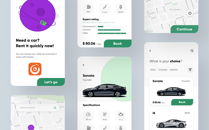 Quy trình thực hiện thiết kế App Dịch vụ cho thuê xe hơi