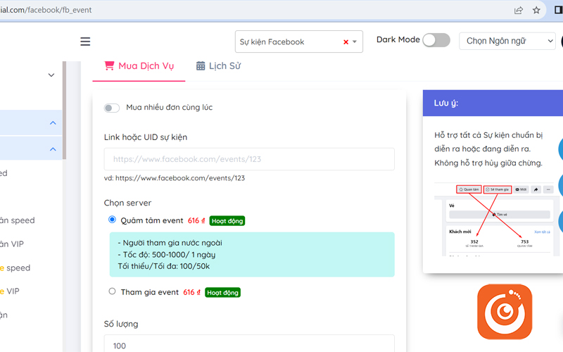 #1 Dịch vụ tăng lượt tham gia sự kiện facebook nhanh chóng và chất lượng tại Seeu 4 Chọn gói dịch vụ phù hợp với nhu cầu
