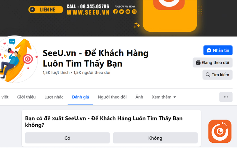 đánh giá 5 sao fanpage Facebook