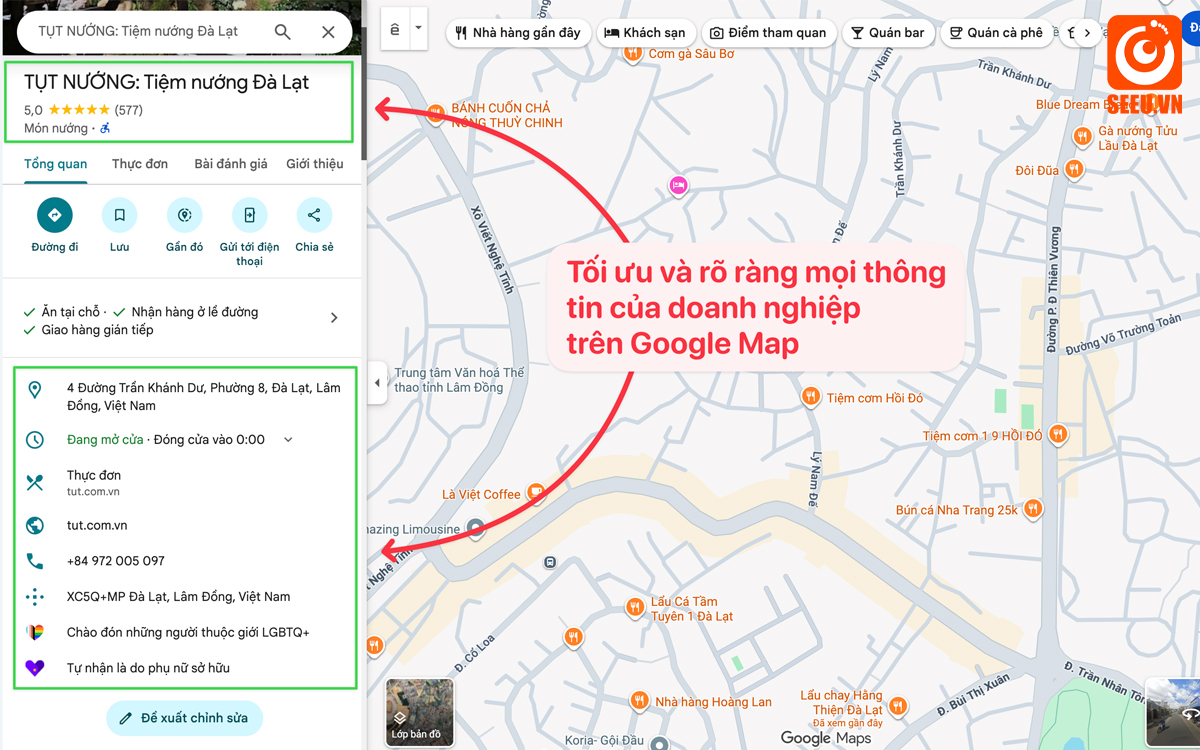 dịch vụ seo map tại Đà Lạt