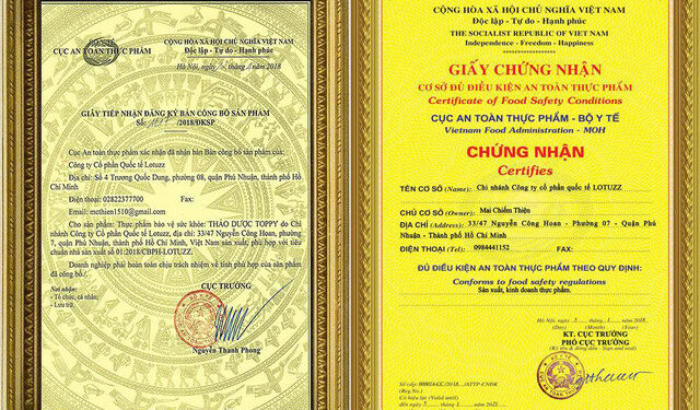 giấy phép vệ sinh an toàn thực phẩm